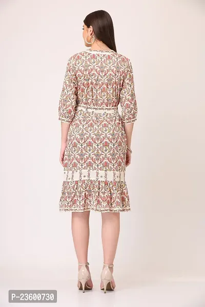 Stylish Cotton Printed Knee Length Dress For Women-thumb4