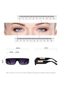 (TIGER) Frame Rectangular UV Protected Unisex Sunglasses(Lens-Purple||Frame-Black-thumb1