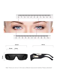 (TIGER) Frame Rectangular UV Protected Unisex Sunglasses(Lens-Black||Frame-Black-thumb1