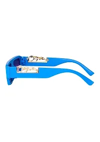 (TIGER) Frame Rectangular UV Protected Unisex Sunglasses(Lens-Purple||Frame-Blue-thumb2