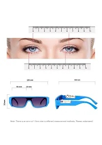 (TIGER) Frame Rectangular UV Protected Unisex Sunglasses(Lens-Purple||Frame-Blue-thumb3