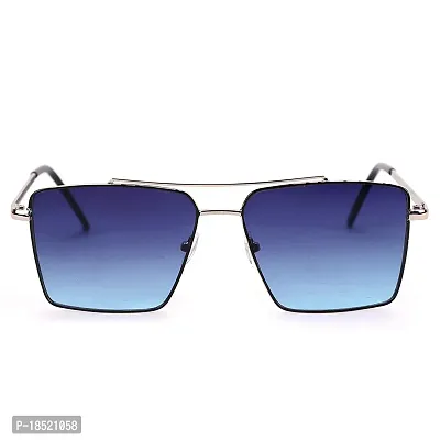 Retro Rectangular Aviator Sunglasses Premium Glass Lens Flat Metal Sun Glasses Men  Women-thumb3