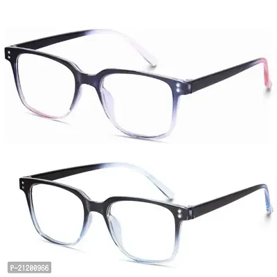 Combo Blueray Block Uv Protected Bluecut Computer Glasses In Rectangle  Frame (Medium Size) Men  Women-thumb0