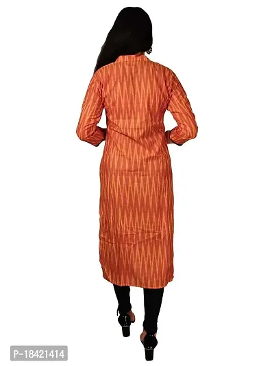 Anu Creations Women's Cotton Ikat Kurti for Women Knee Length, Traditional Festive  Casual Kurta for Women | ZEKUIK022 042-thumb3