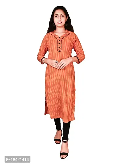 Anu Creations Women's Cotton Ikat Kurti for Women Knee Length, Traditional Festive  Casual Kurta for Women | ZEKUIK022 042-thumb0