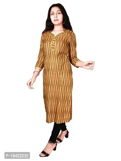 Anu Creations Women's Cotton Ikat Kurti for Women Knee Length, Traditional Festive  Casual Kurta for Women | ZEKUIK022 042-thumb2