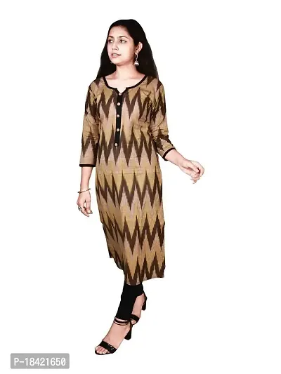 Anu Creations Women's Cotton Ikat Kurti for Women Knee Length, Traditional Festive  Casual Kurta for Women | ZEKUIK022 042-thumb2