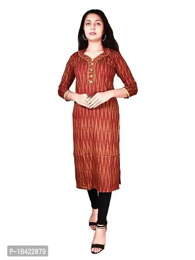 Anu Creations Women's Cotton Ikat Kurti for Women Knee Length, Traditional Festive  Casual Kurta for Women | ZEKUIK022 042