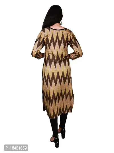 Anu Creations Women's Cotton Ikat Kurti for Women Knee Length, Traditional Festive  Casual Kurta for Women | ZEKUIK022 042-thumb3