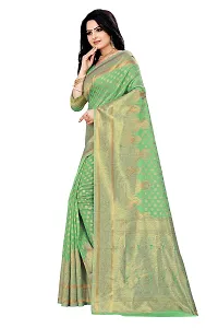 KASHI FASHION HUB BANARASI SILK SAREE (LIGHT GREEN)-thumb2