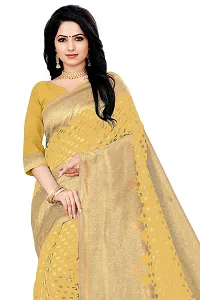 KASHI FASHION HUB BANARASI SILK SAREE (YELLOW)-thumb3