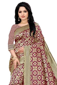 KASHI FASHION HUB BANARASI SILK SAREE WITH BLOUSE FABRIC (MAROON)-thumb3