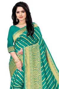 KASHI FASHION HUB BANARASI SILK COTTON SAREE WITH RUNNING BLOUSE FABRIC (RAMA)-thumb3