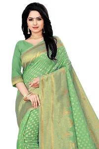 KASHI FASHION HUB BANARASI SILK SAREE (LIGHT GREEN)-thumb3