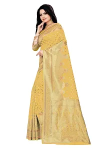 KASHI FASHION HUB BANARASI SILK SAREE (YELLOW)-thumb2