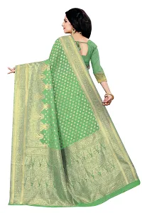 KASHI FASHION HUB BANARASI SILK SAREE (LIGHT GREEN)-thumb1