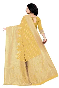 KASHI FASHION HUB BANARASI SILK SAREE (YELLOW)-thumb1