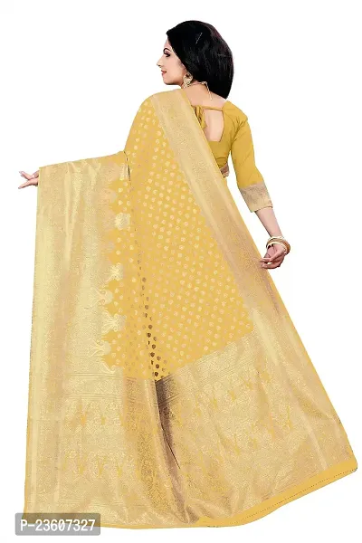 KASHI FASHION HUB BANARASI SILK SAREE (YELLOW)-thumb2