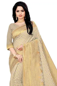 KASHI FASHION HUB BANARASI SILK SAREE (GREY)-thumb3