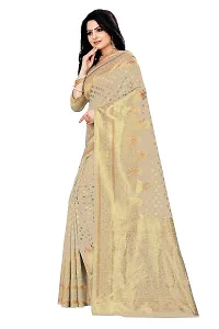 KASHI FASHION HUB BANARASI SILK SAREE (GREY)-thumb2