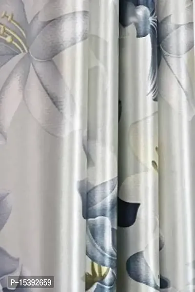 HHH FAB Polyester Digital Printed Curtain ( Size_4 X 9 Feet, Color_Grey )(Pack of 2)-thumb2