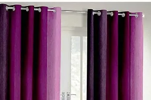 HHH FAB Polyester Striped Curtain ( Size_4 X 9 Feet, Color_Purple)(Pack of 2)-thumb1