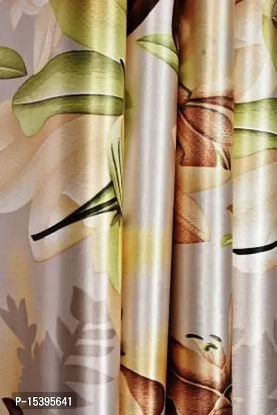 HHH FAB Polyester Digital Printed Curtain ( Size_4 X 5 Feet, Color_Brown )(Pack of 2)-thumb2