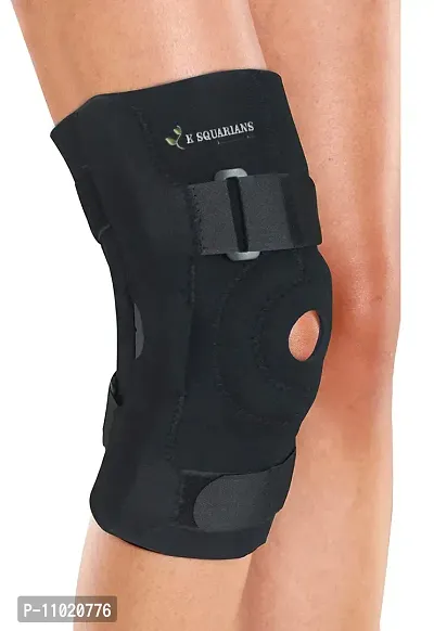 Knee Support Hinged Neoprene Universal Size Knee Brace Open Patella Knee Support Brace for Knee Injury or Pain Relief Hinged Knee Immobilizer Wraparound for Women and Men