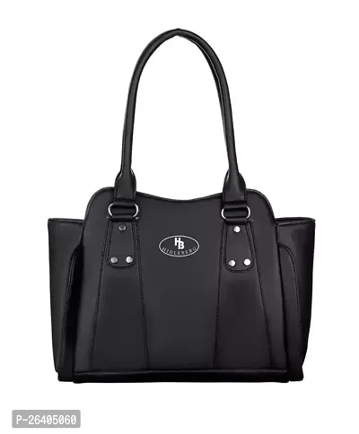 Elegant Black PU Solid Handbags For Women-thumb0