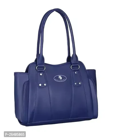 Elegant Blue PU Solid Handbags For Women-thumb0