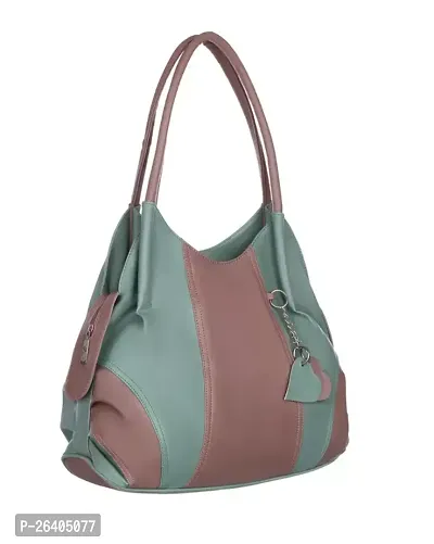 Elegant Green PU Solid Handbags For Women