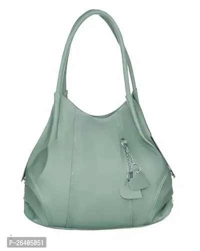 Elegant Green PU Solid Handbags For Women