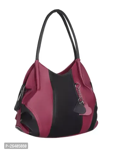 Elegant Pink PU Solid Handbags For Women