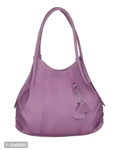 Elegant Purple PU Solid Handbags For Women