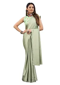 Avirat Designer Studio? Women's Satin Saree (Beige)-thumb3