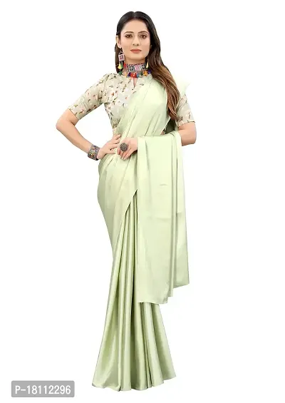 Avirat Designer Studio? Women's Satin Saree (Off White)-thumb4