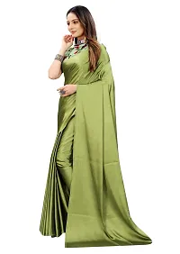 Avirat Designer Studio? Women's Satin Saree (Green)-thumb1