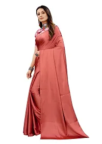 Avirat Designer Studio? Women's Satin Saree (Red)-thumb1