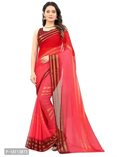 Daily Wear Chiffon Saree (RED)