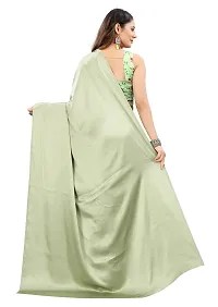 Avirat Designer Studio? Women's Satin Saree (Beige)-thumb2