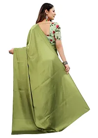 Avirat Designer Studio? Women's Satin Saree (Green)-thumb2