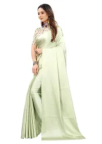 Avirat Designer Studio? Women's Satin Saree (Off White)-thumb1