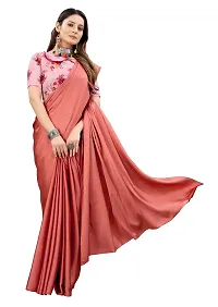 Avirat Designer Studio? Women's Satin Saree (Red)-thumb3