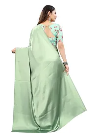 Avirat Designer Studio? Women's Satin Saree (Light Green)-thumb2