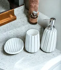 Musk Melon White Ceramic Bathroom Accessories Set, Combo-thumb2