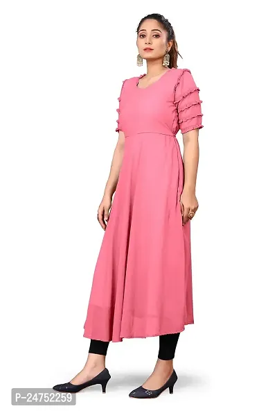 Akshu Women's Georgette-Fox Kurti with Inner-thumb4