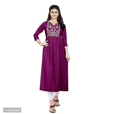 Akshu Women's Multi Embroidery Kurti in Rayon Fabric with Multi Color Work