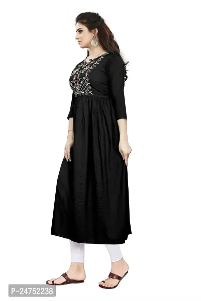 Akshu Women's Multi Embroidery Kurti in Rayon Fabric with Multi Color Work-thumb3