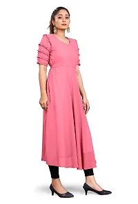 Akshu Women's Georgette-Fox Kurti with Inner-thumb2