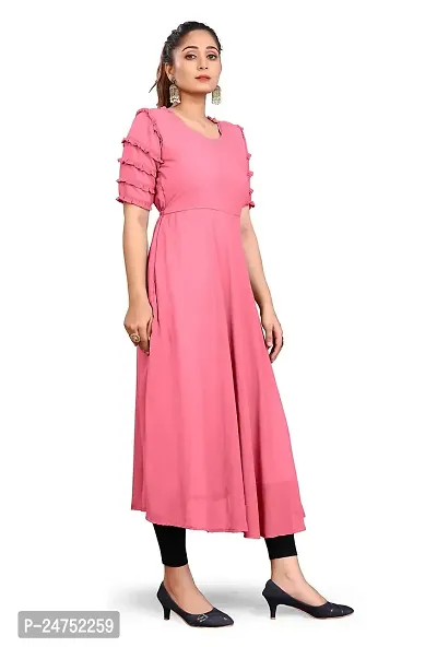 Akshu Women's Georgette-Fox Kurti with Inner-thumb3